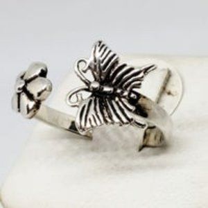 Real .925 Sterling Silver Butterfly Ring